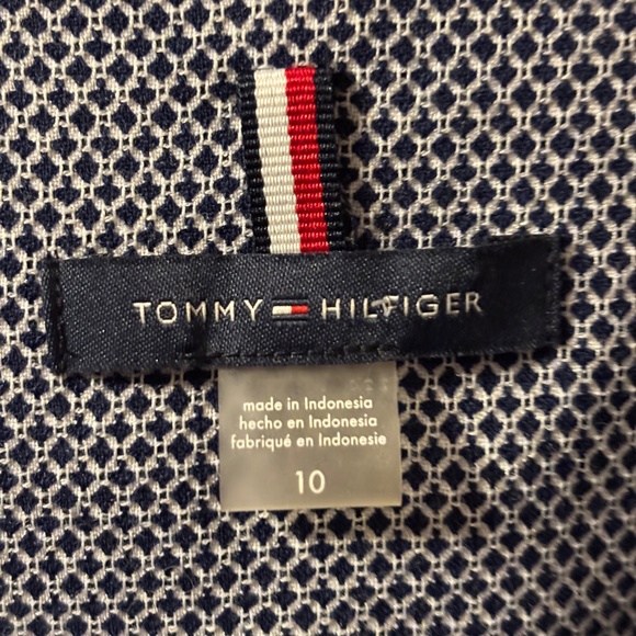 Tommy Hilfiger Dark Blue and White Womens Preowned Blazer Size 10 - Picture 10 of 14